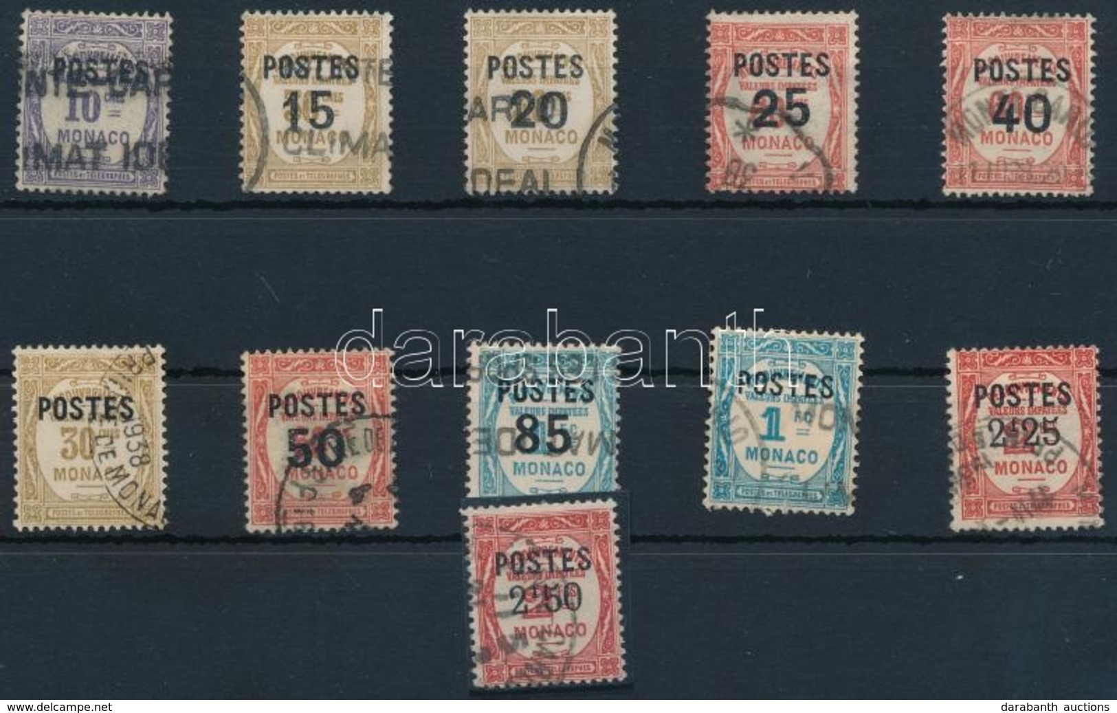 O 1937 Forgalmi értékek Mi 150-156 + 158-159 + 161+162 - Other & Unclassified