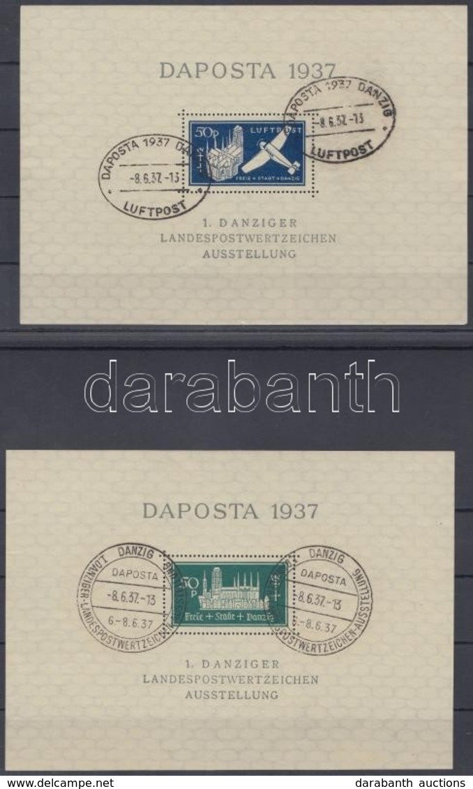 O 1937 DAPOSTA Bélyegkiállítás Mi Blokk 1a+b + 2a+b (apró Hibák / Minor Faults) - Other & Unclassified