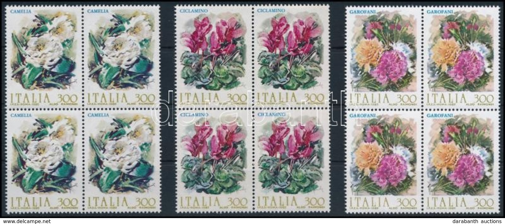 ** 1982 Forgalmi: Virágok Sor Négyestömbökben,
Definitive: Flowers Set In Blocks Of 4
Mi 1795-1797 - Sonstige & Ohne Zuordnung