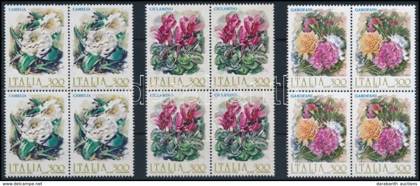 ** 1982 Forgalmi: Virágok Sor Négyestömbökben,
Definitive: Flowers Set In Blocks Of 4
Mi 1795-1797 - Autres & Non Classés