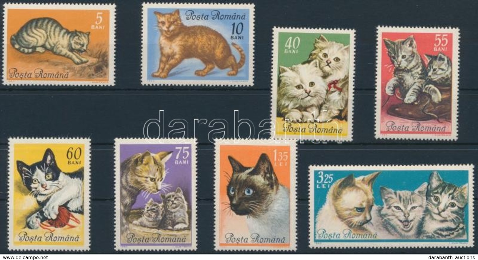 ** 1965 Macskák Sor,
Cats Set
Mi 2387-2394 - Autres & Non Classés