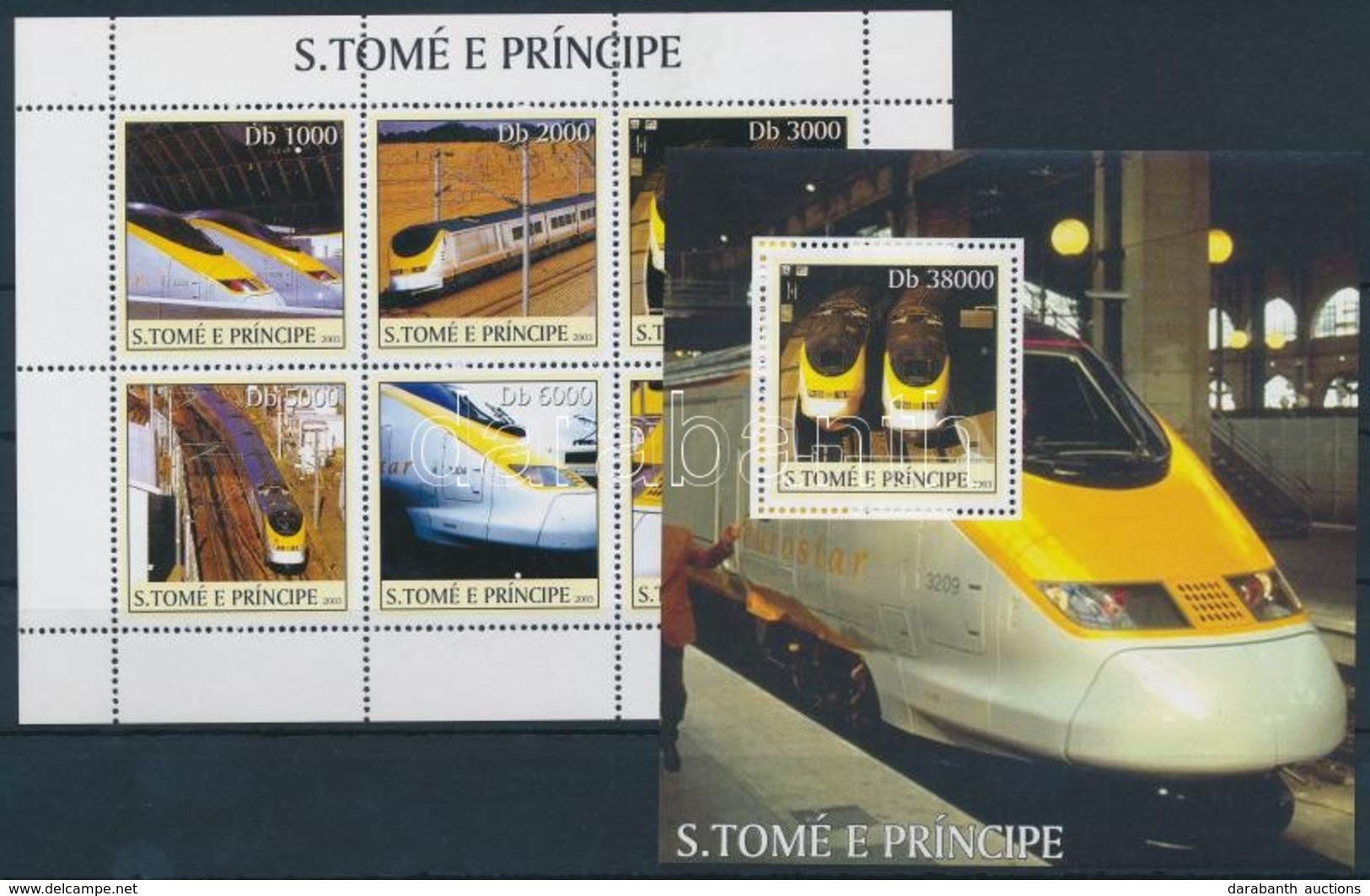 ** 2003 Mozdony: 'Eurostar' Kisív Mi 2344-2349 + Blokk 472 - Other & Unclassified