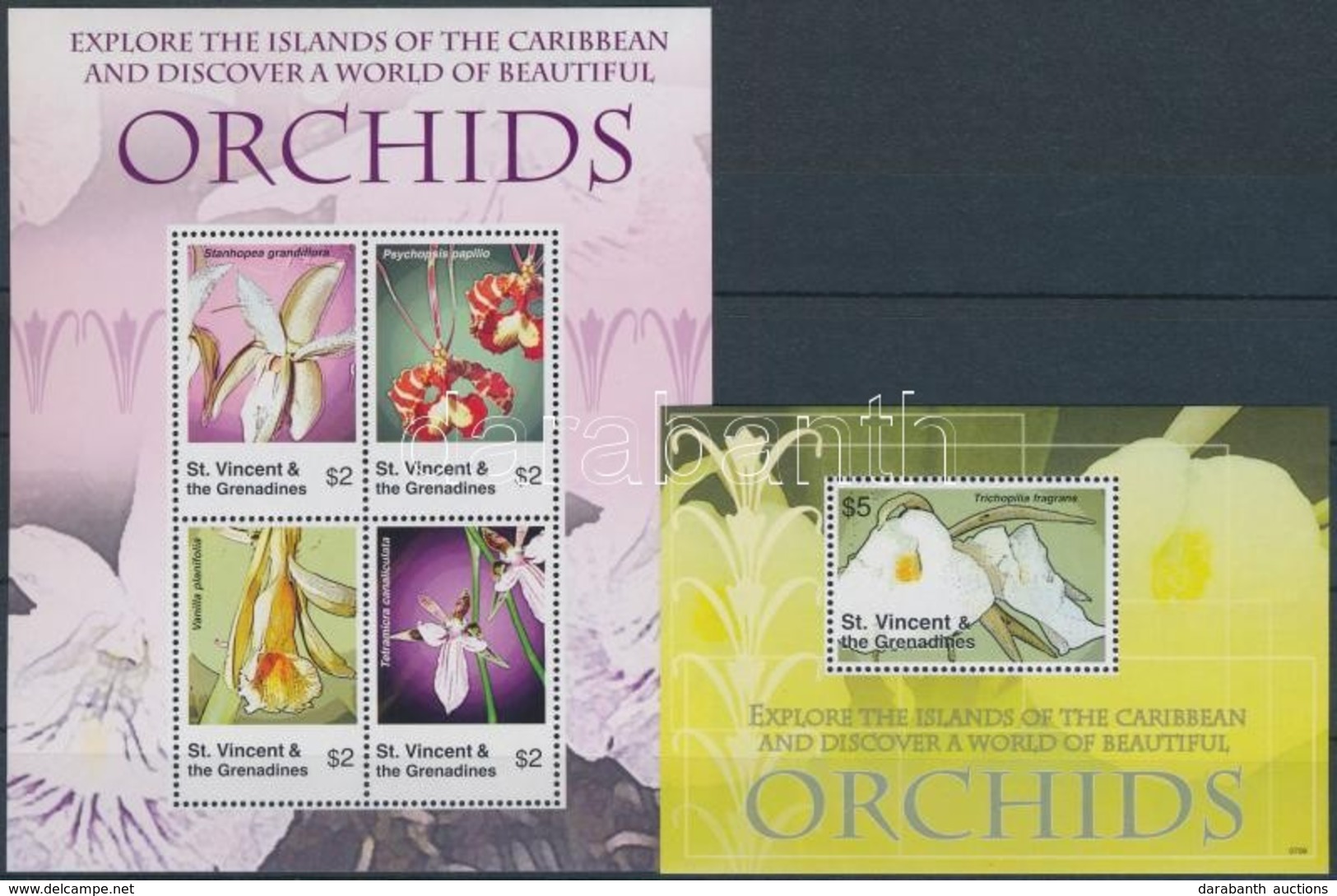 ** 2007 Orchideák Kisív Mi 6366-6369 + Blokk Mi 676 - Sonstige & Ohne Zuordnung