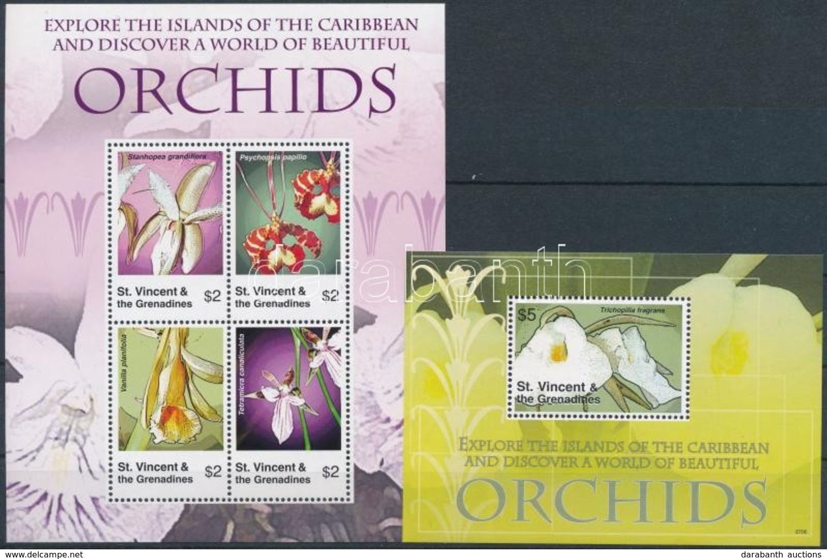 ** 2007 Orchideák Kisív Mi 6366-6369 + Blokk Mi 676 - Autres & Non Classés