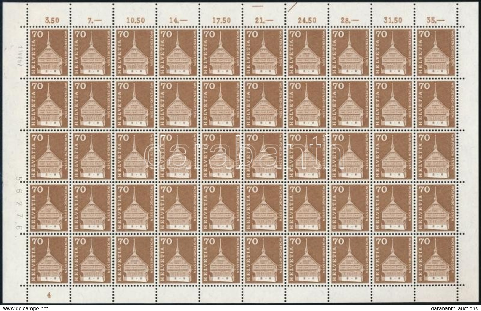 ** 1967 Mi 862 Hajtott 50-es Teljes ív - Sonstige & Ohne Zuordnung