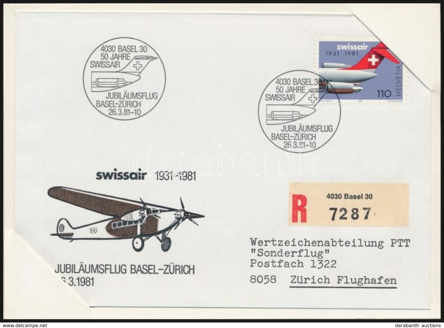 1981 5 Db Alkalmi Légiposta Küldemény Tokban - Other & Unclassified