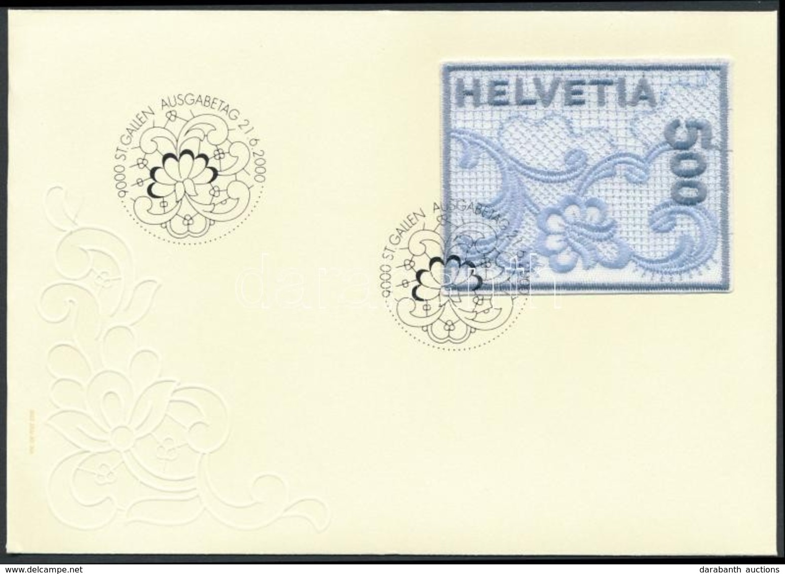 2000 Virág Hímzett öntapadós Bélyeg Mi 1726 FDC-n - Other & Unclassified