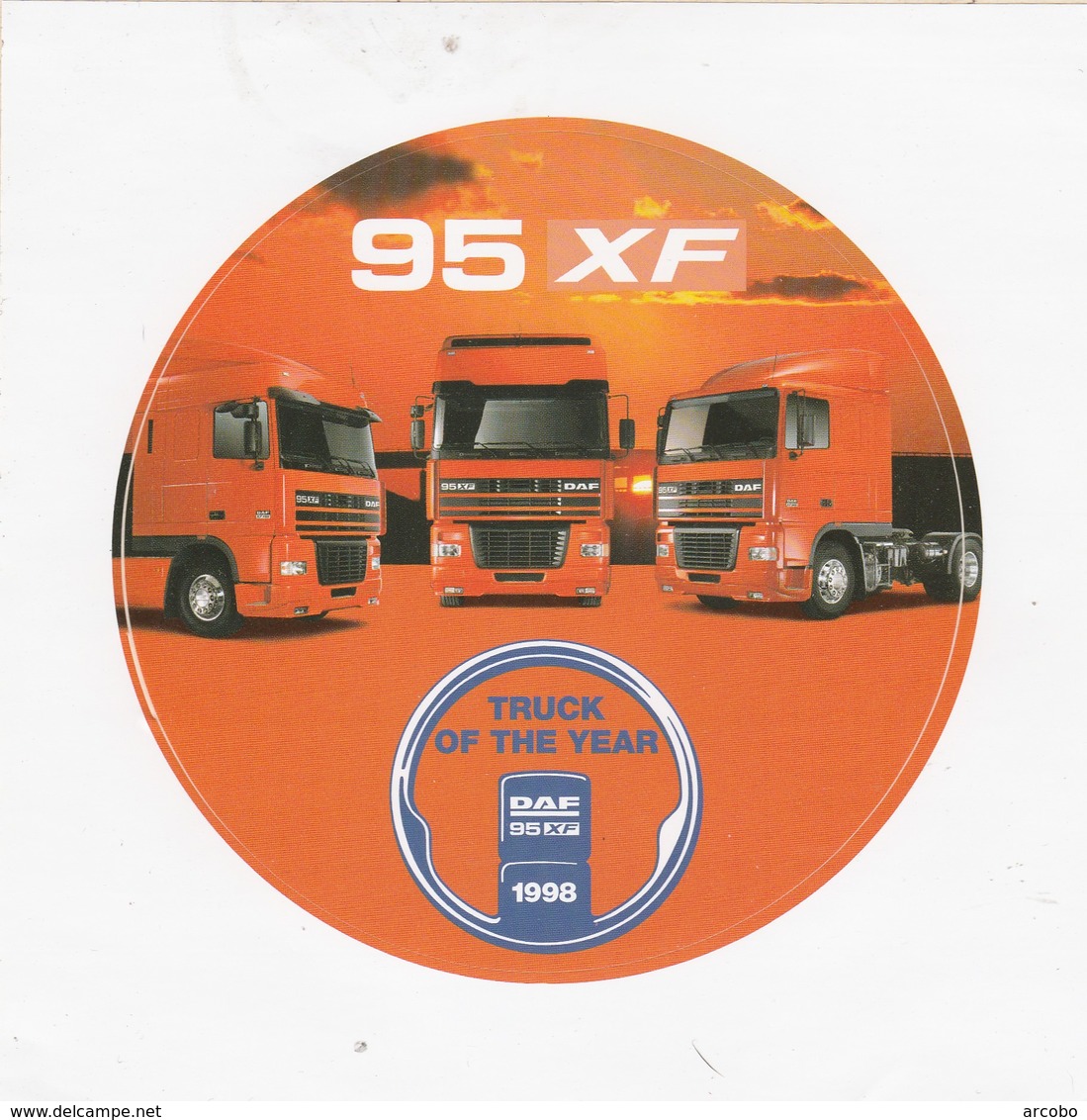 DAF 95 XF Sticker, Autocollant TRUCK OFTHE YEAR 1998 - Camions