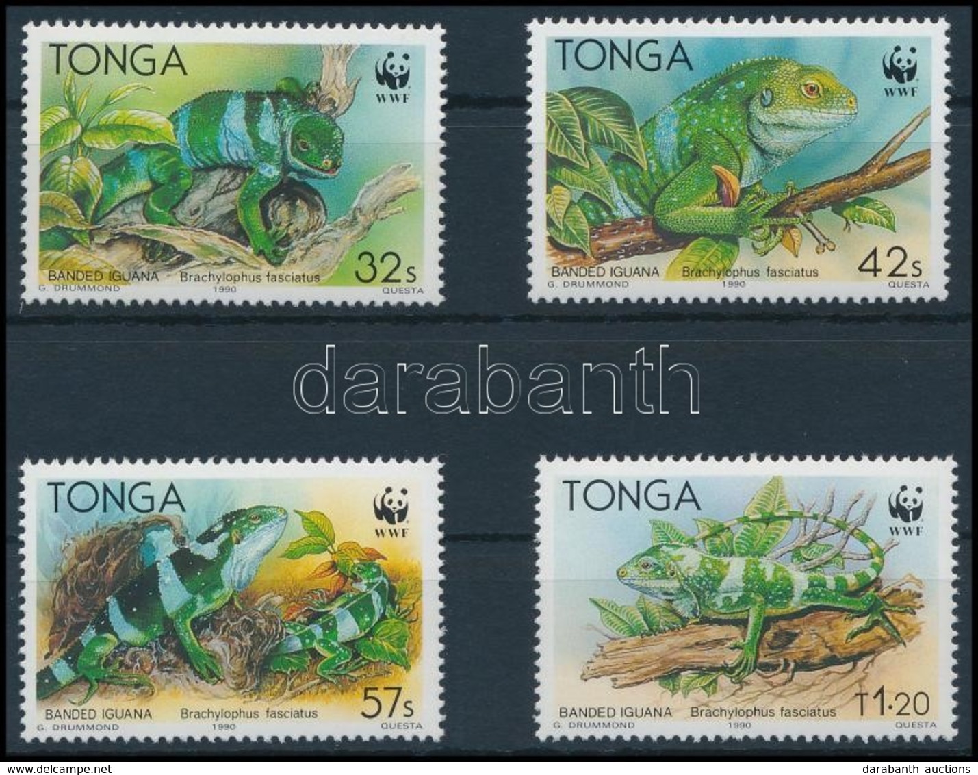 ** 1990 WWF Leguán Sor,
WWF Iguana Set
Mi 1140-1143 - Autres & Non Classés