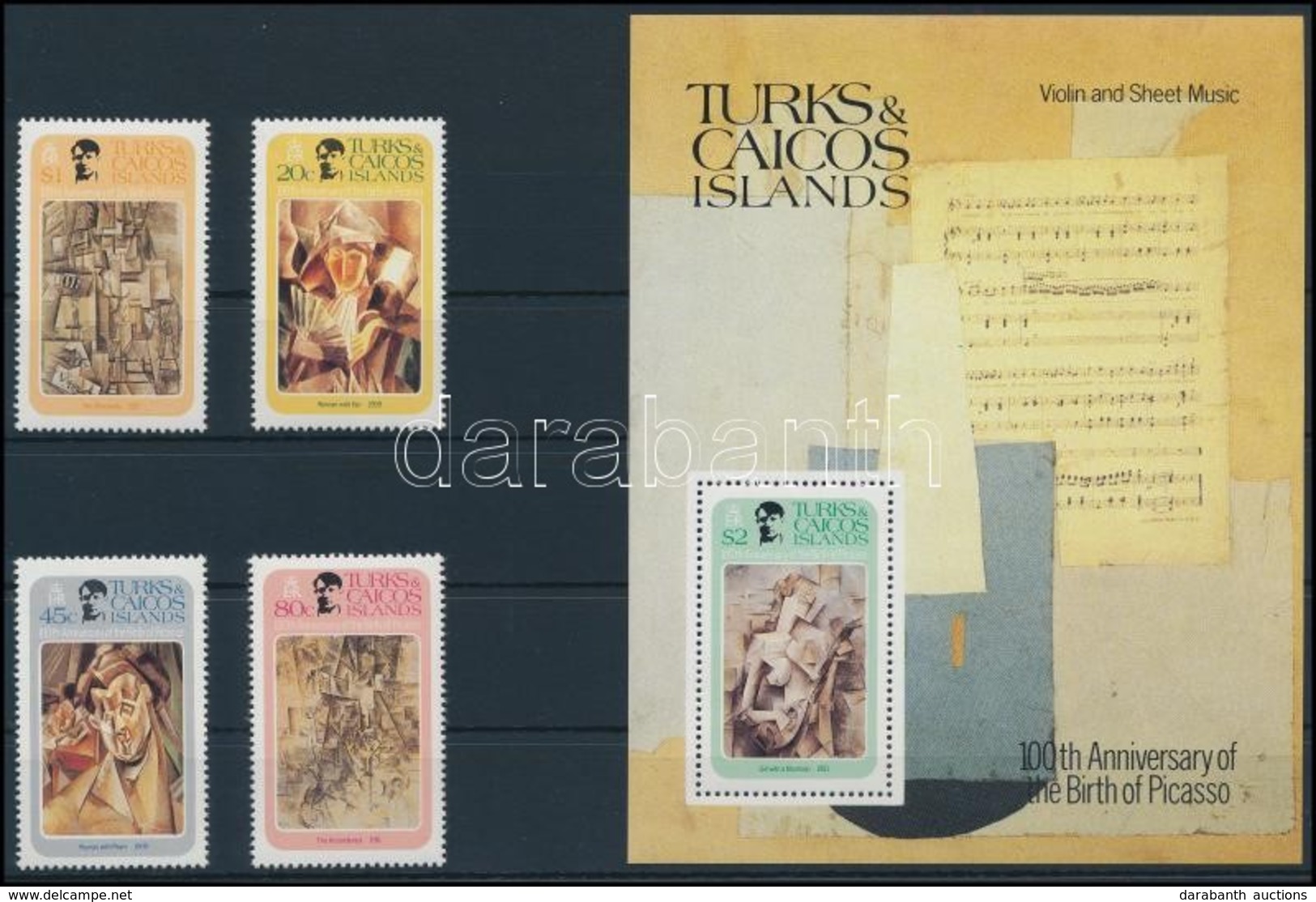 ** 1981 Picasso, Festmények Sor + Blokk,
Picasso, Paintings Set + Block
Mi 537-540 + Mi 31 - Other & Unclassified