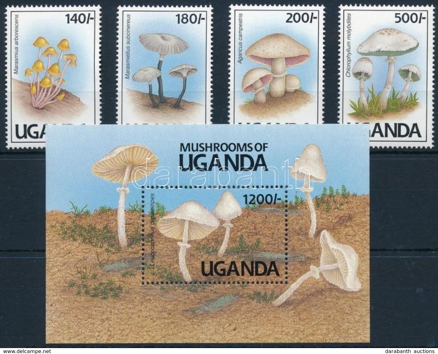 ** 1991 Gomba Sor 4 Darabja + Blokk,
Mushroom Set 4 Values + Block
Mi 953-956 + 146 - Autres & Non Classés