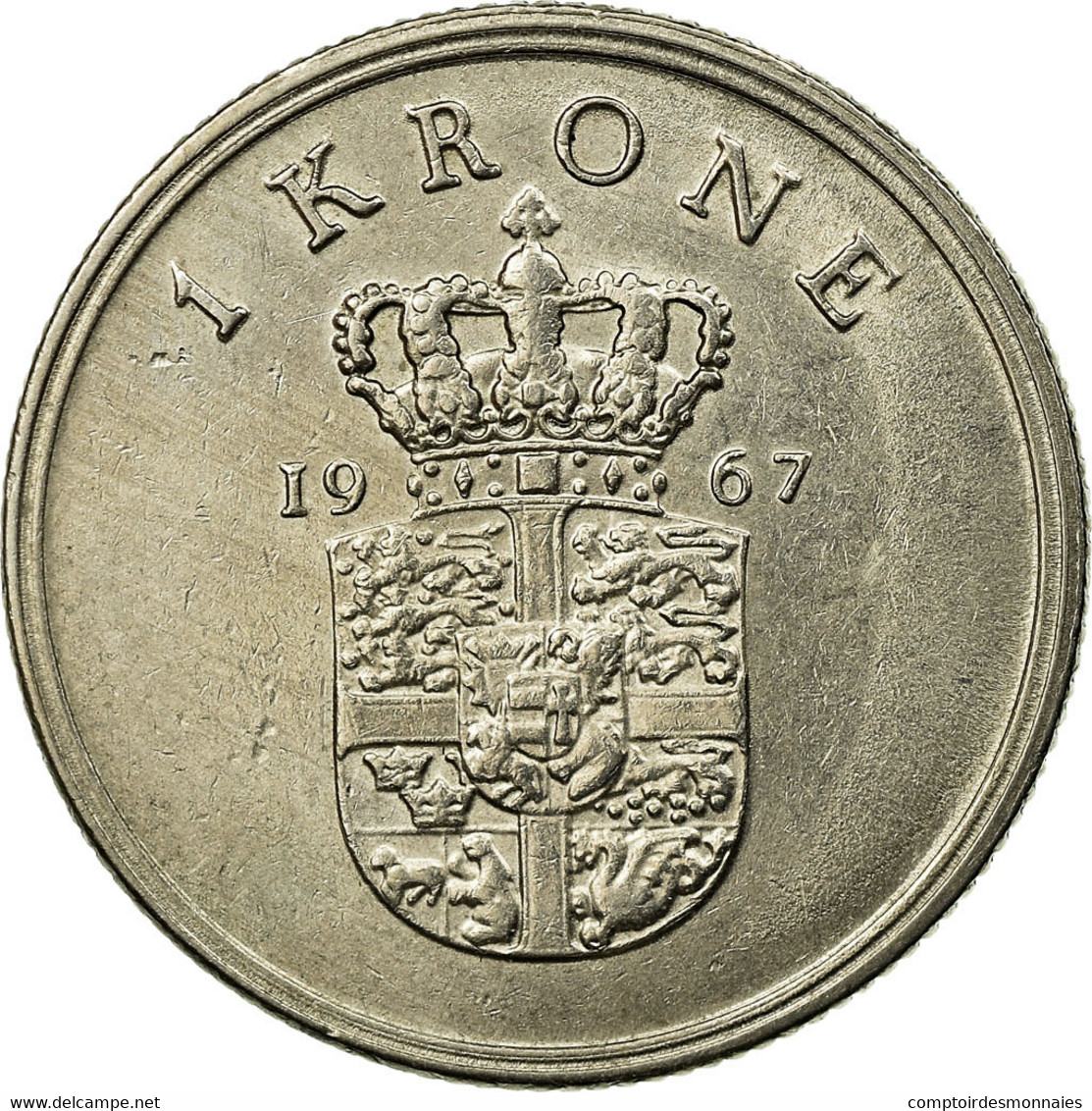 Monnaie, Danemark, Frederik IX, Krone, 1967, Copenhagen, TTB, Copper-nickel - Yugoslavia