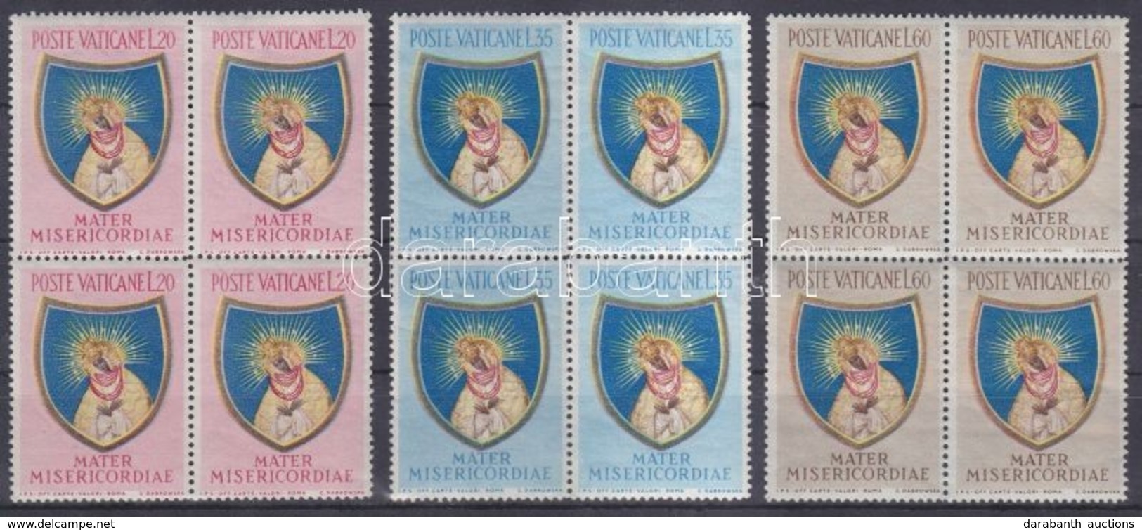 ** 1954 A Mária-év Vége Sor Négyestömbökben Mi 227-229 - Other & Unclassified