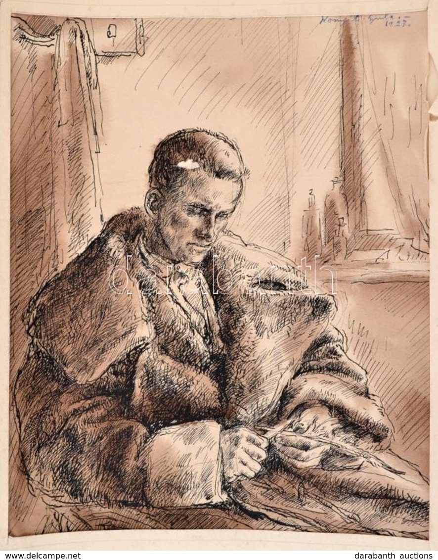 Komjáti-Wanyerka Gyula (1894-1958): Toll Faragó. Rézkarc, Papír, Jelzett, 21x17 Cm - Autres & Non Classés