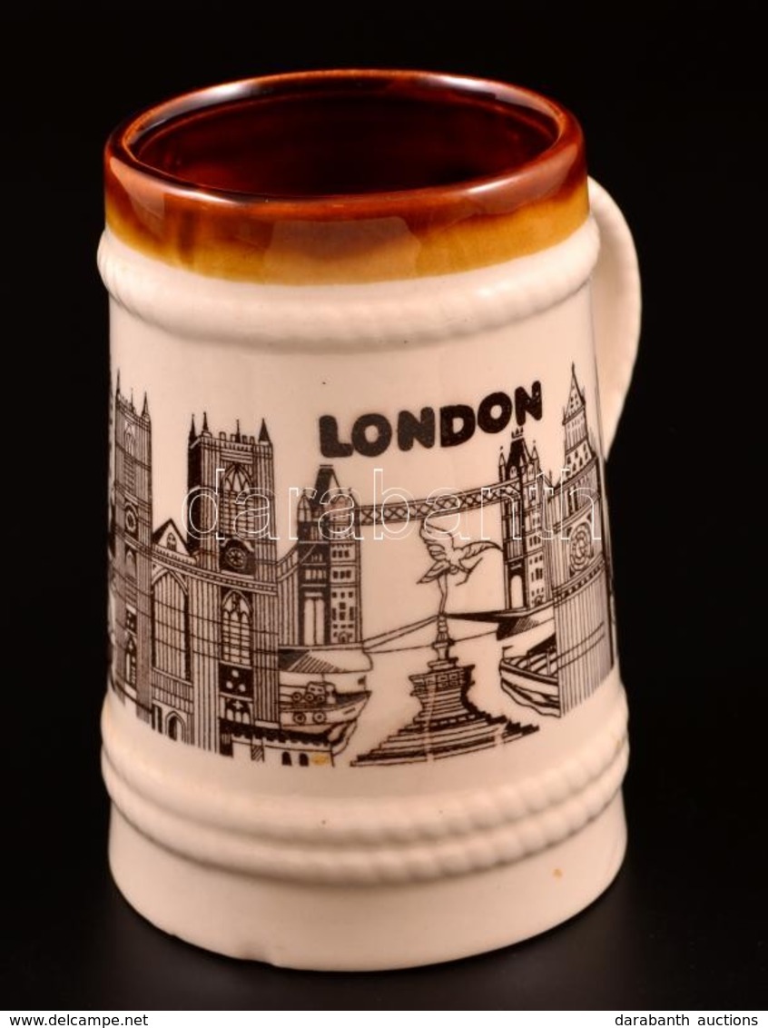 Londonos Sörös Korsó, Matricás, Jelzés Nélkül, M:14 Cm - Sonstige & Ohne Zuordnung