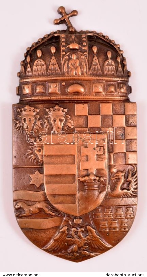 Bronz Koronás Középcímer, 20,5×10 Cm - Other & Unclassified