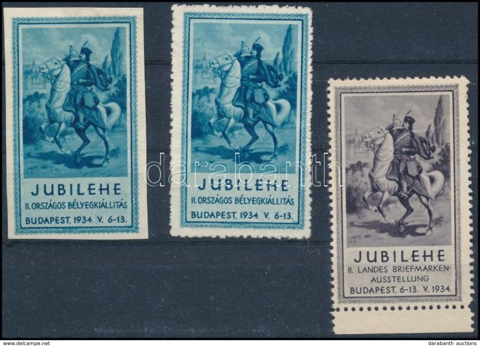 1934 Jubilehe 2 Db Fogazott és 1 Db Vágott Reklámbélyeg - Unclassified