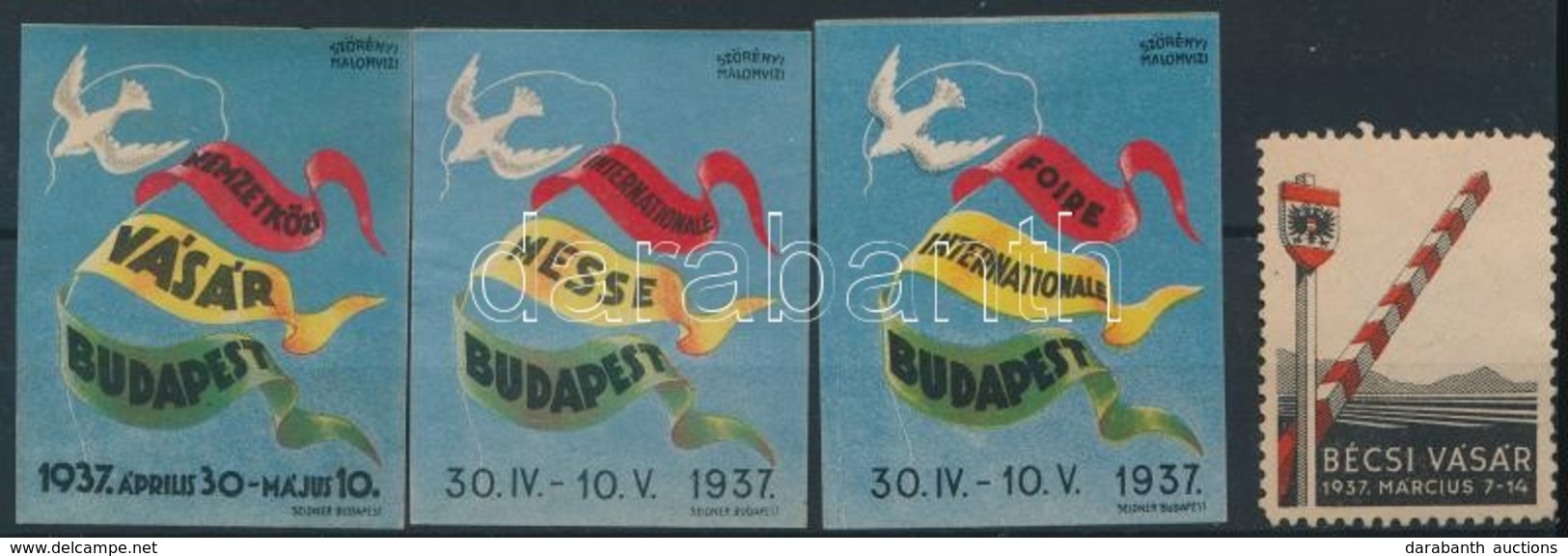 1937 Budapest Nemzetközi Vásár 3 Db Reklámbélyeg + 1 Db Bécsi Vásár - Unclassified