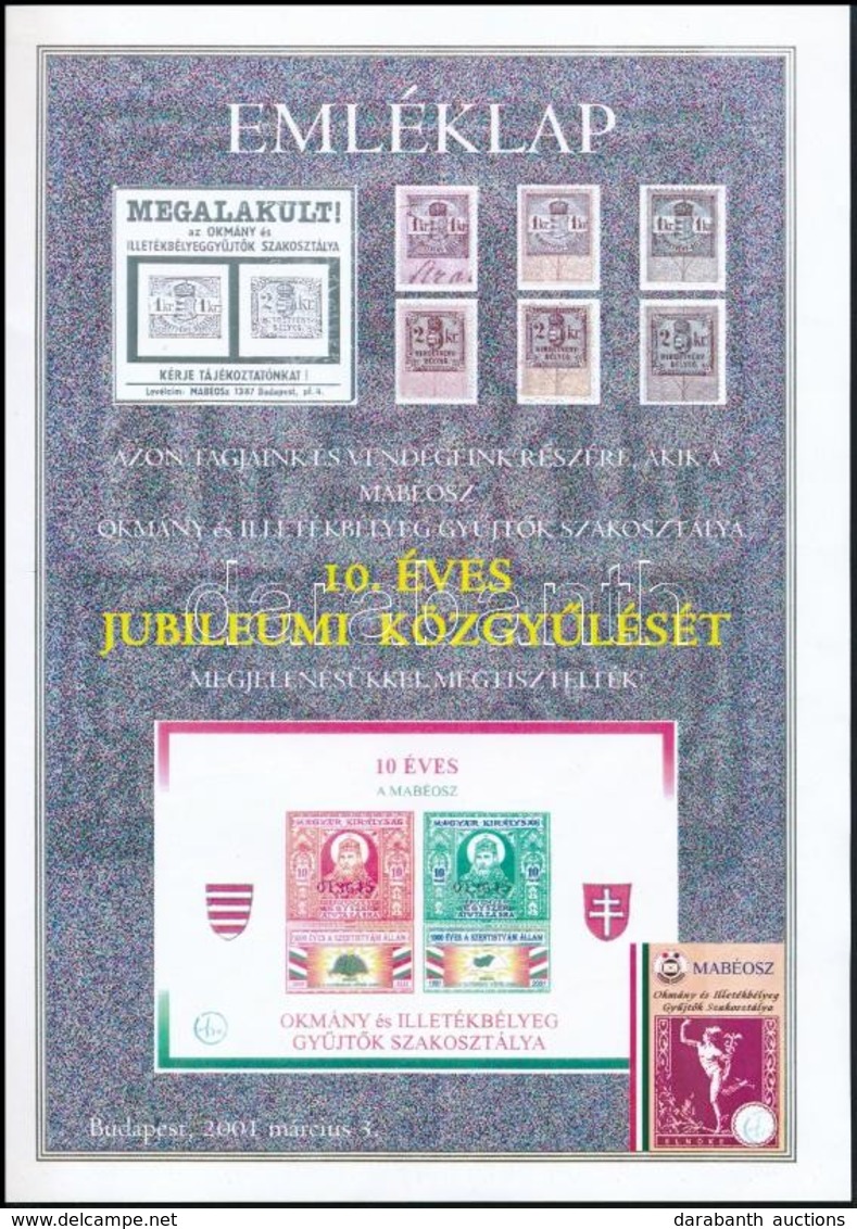 2001 Emléklap A Közgyűlésről, Szignóval - Unclassified