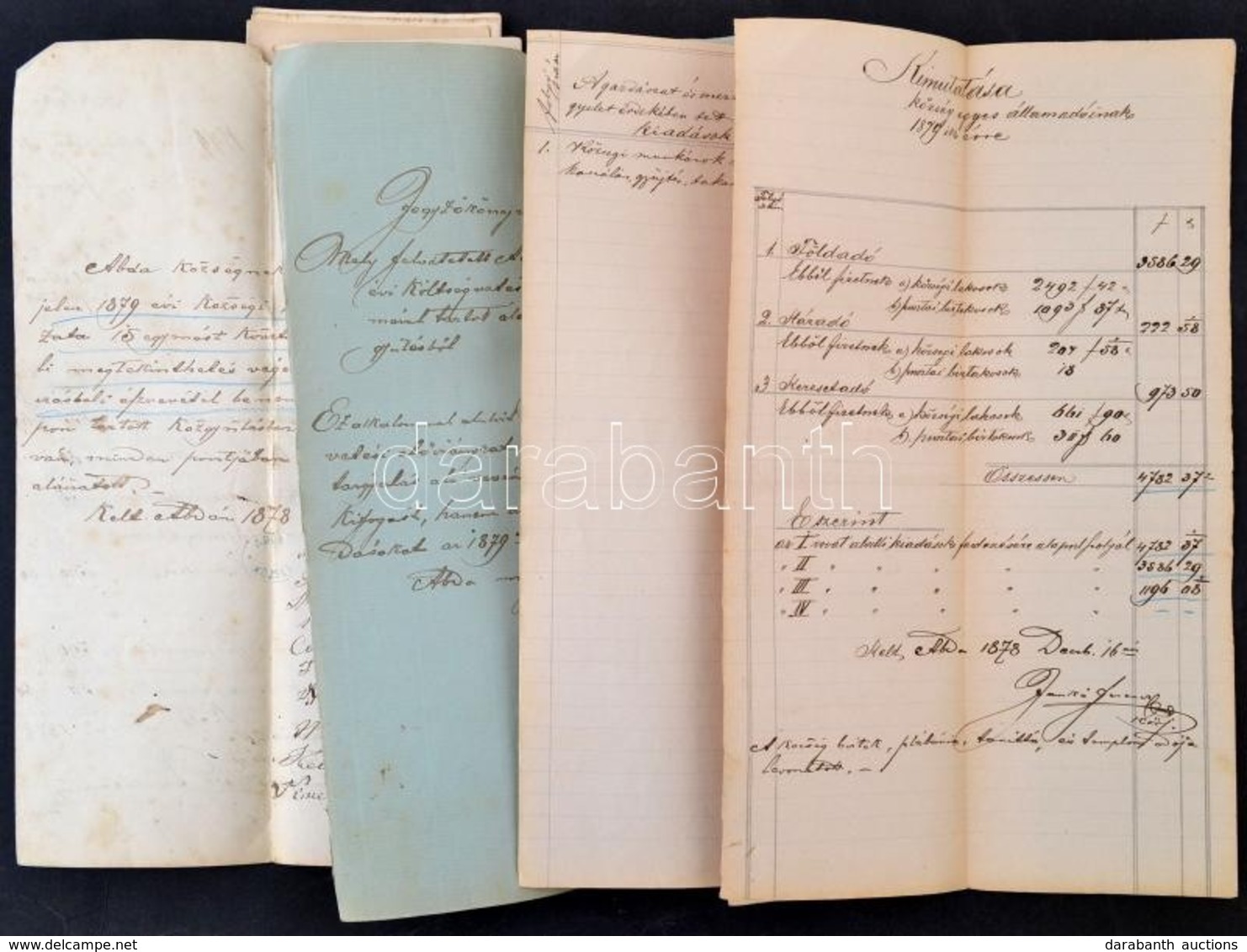 1879 Abda Község Költségvetése 6p. Kézzel írt. - Non Classés