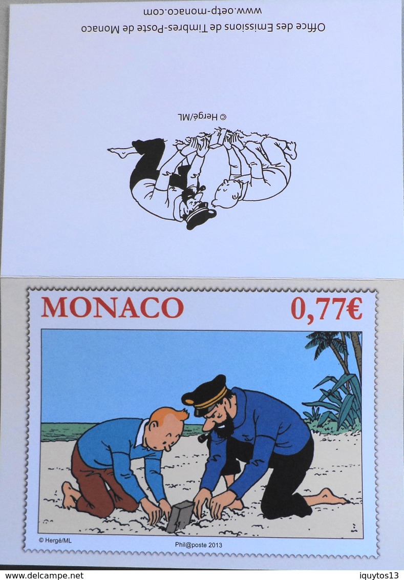 MONACO 2013 - Encart Tintin - Haddock - Enveloppe 1er Jour Datée Monaco Le 21.11.2012 - Parf. Et. - FDC