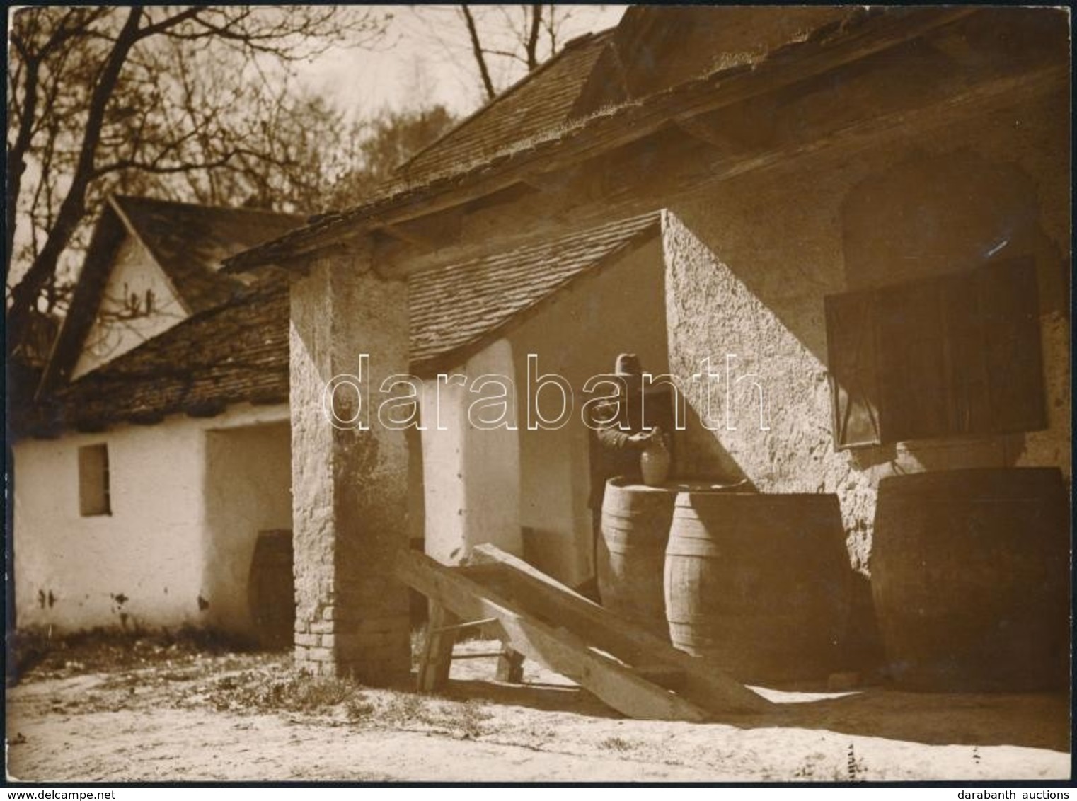 Cca 1930 A Szekszárdi Pincék Között, Pecséttel Jelzett, Feliratozott Vintage Fotóművészeti Alkotás Kerny István (1879-19 - Andere & Zonder Classificatie