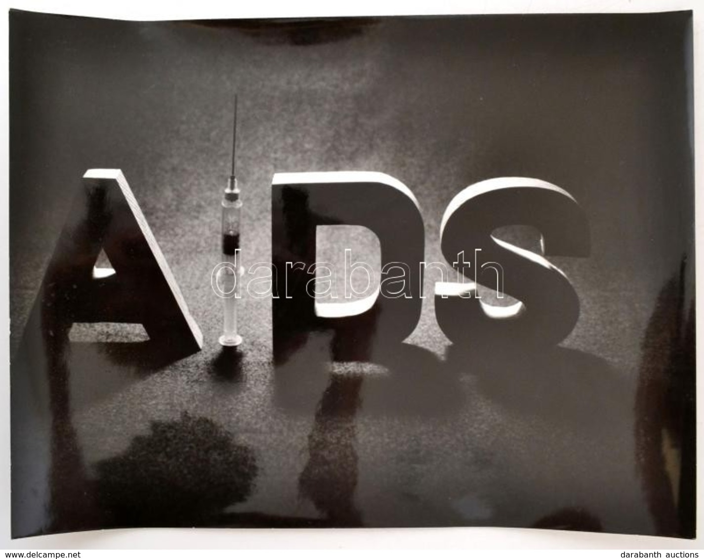 Cca 1983 Bárkány Eszter: AIDS, Feliratozott, Vintage Fotóművészeti Alkotás, 30x40 Cm - Other & Unclassified