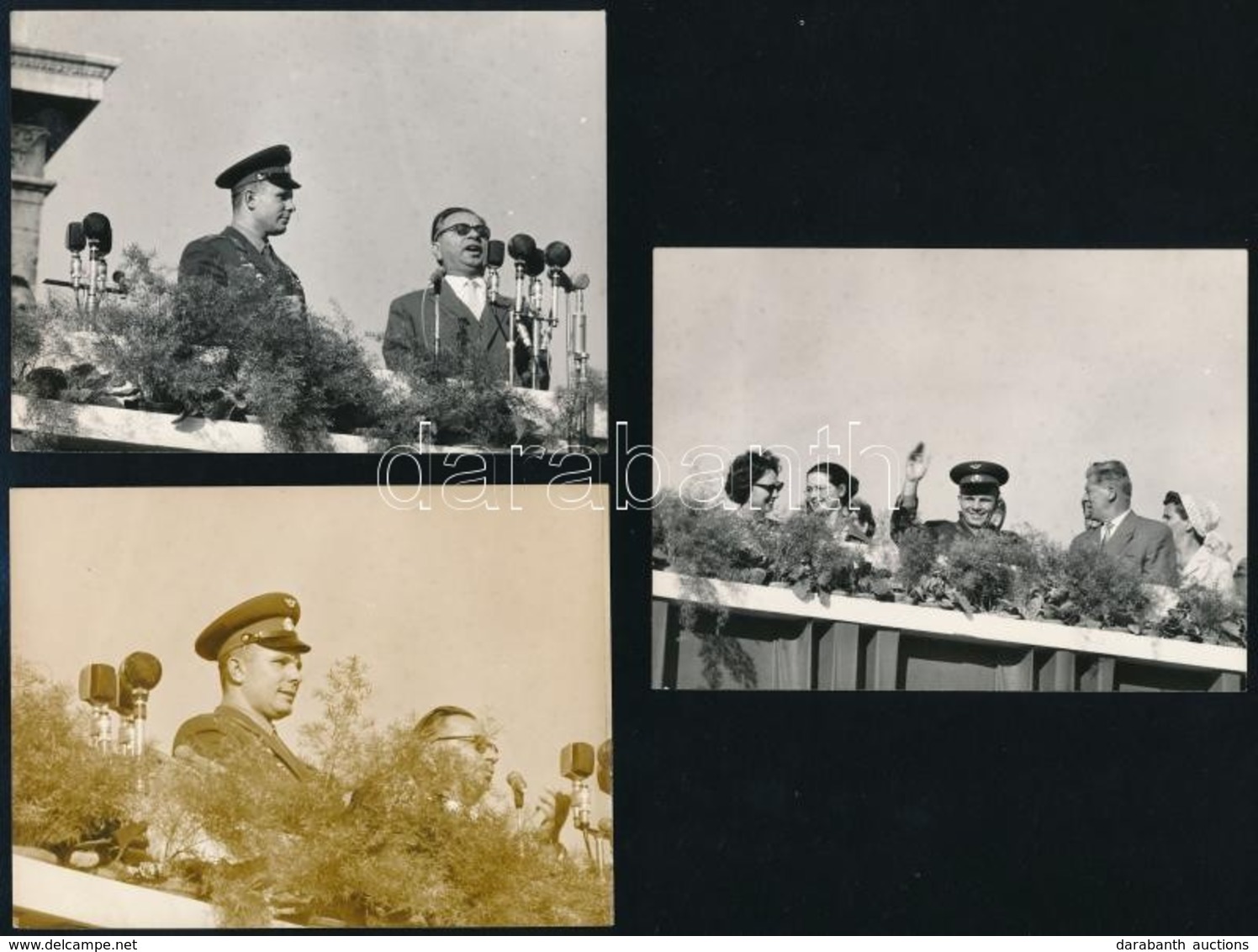 1961 Budapest, Jurij Alekszejevics Gagarin (1934-1968) űrrepülő Látogatása Magyarországon, 5 Db Fotó, 9×12 Cm - Autres & Non Classés