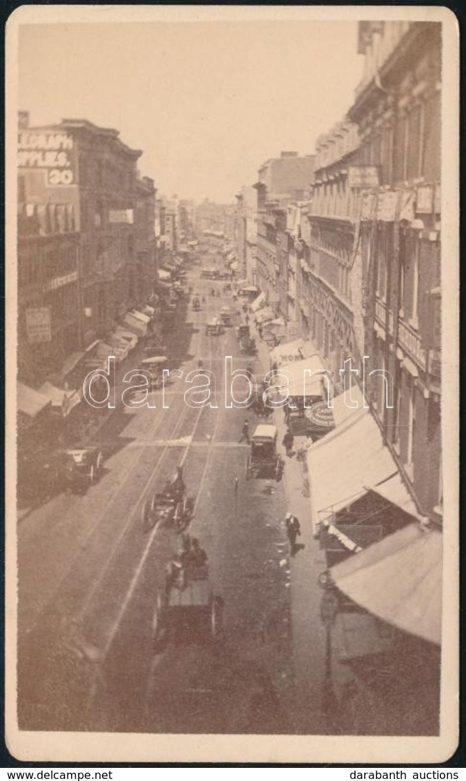 Cca 1870 Boston Utcakép. Eredeti Keményhátú Fotó / Cca 1870 Boston Street View Photo 10x7 Cm - Autres & Non Classés