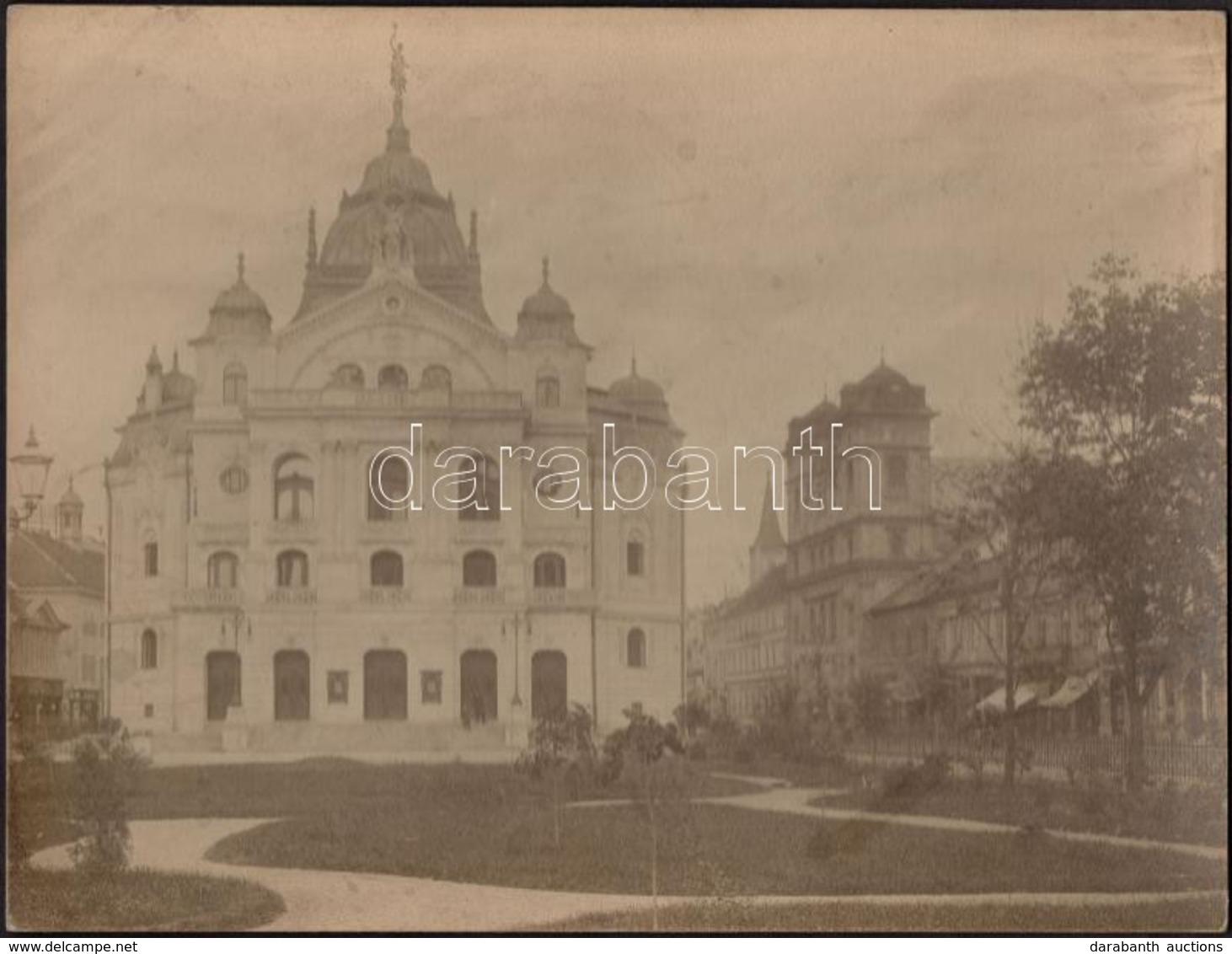 Cca 1900 Kassa, Színház . Nagyméretű Keményhátú Fotó. Erdélyi Mór (1866-1934) Fotója / Kosice, Theater. 29x22 Cm - Autres & Non Classés