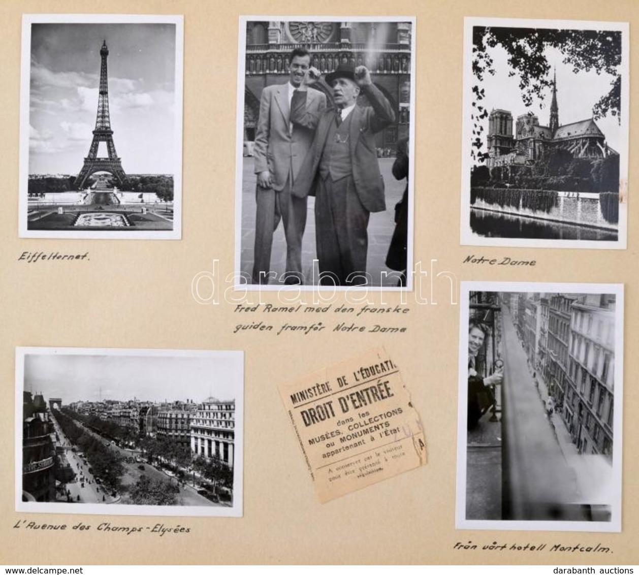 1949 Franciaország, Monte Carlo Fotóalbum Egy Utazás Képeivel Kb 60 Db Fotó érdekes, Képekkel, Járművekkel - Andere & Zonder Classificatie
