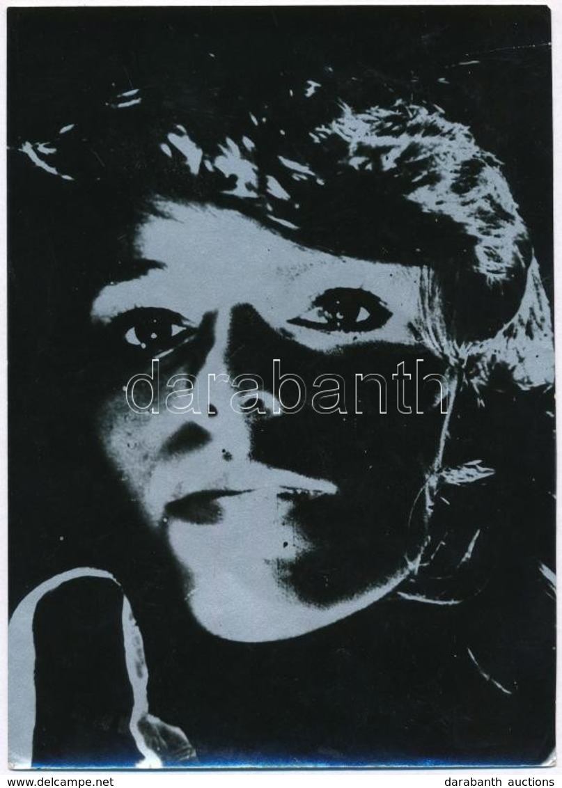 Női Portré, Modern Ezüstözött Fotó, 17,5x12,5 Cm - Autres & Non Classés