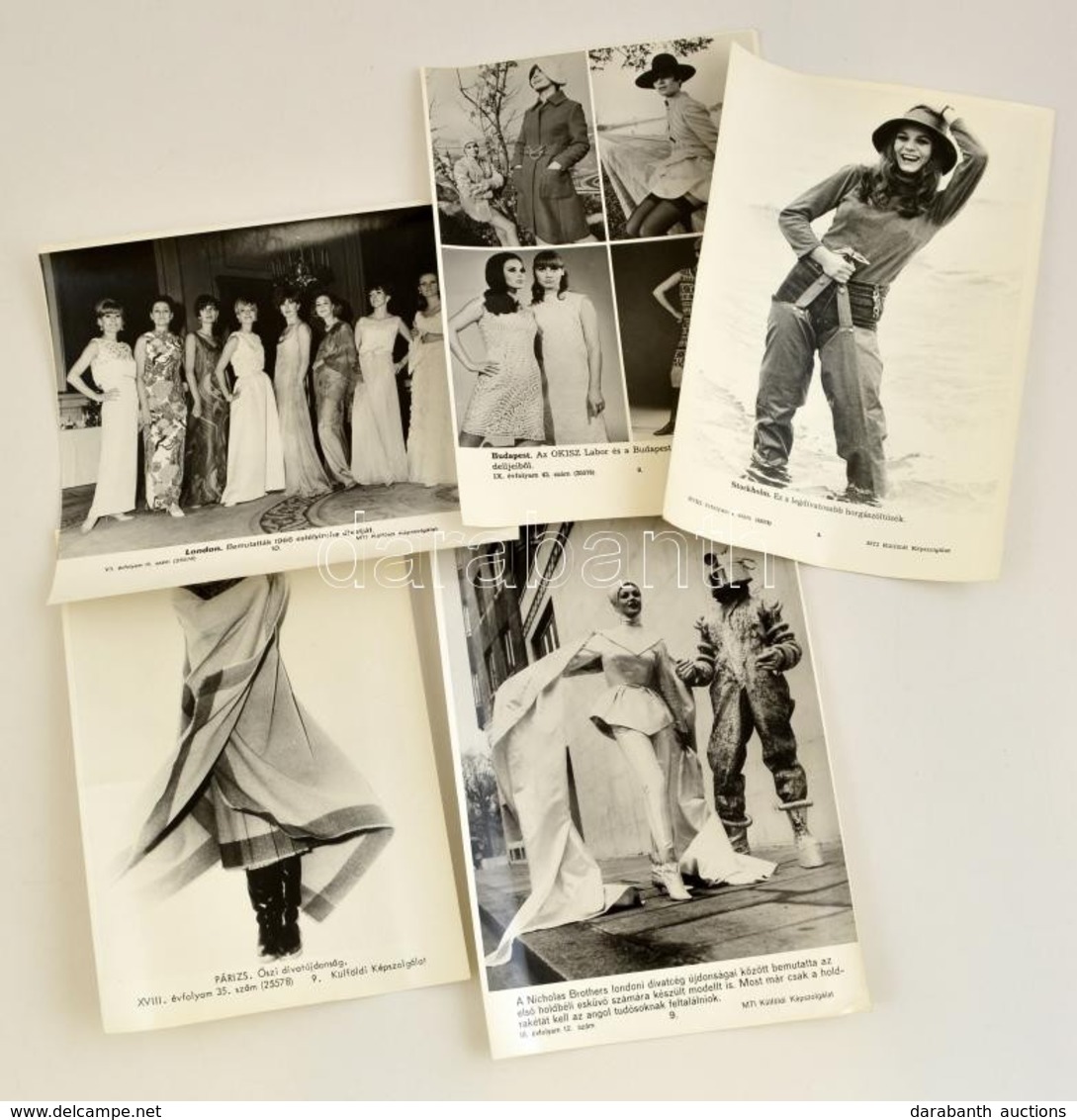 Cca 1960-1980 Divat 5 Db MTI Sajtófotó / Fashion 5 Press Photos 26x22 Cm - Other & Unclassified