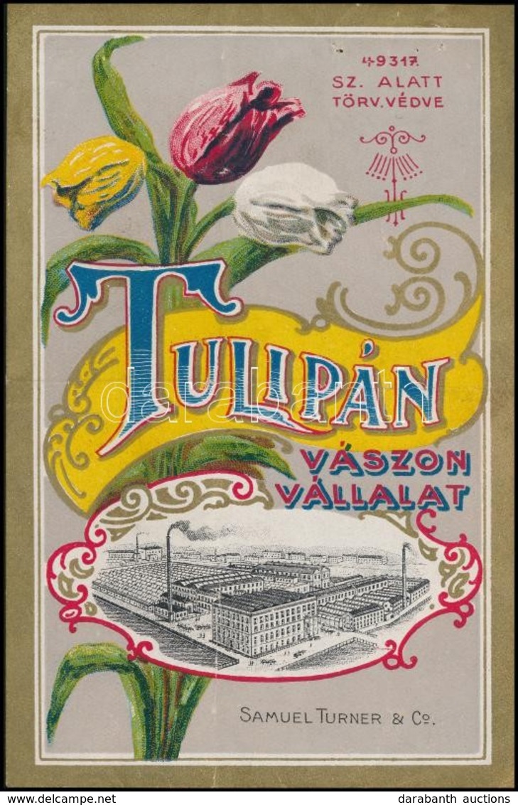 Tulipán Vászon Vállat Litho Címke A Vállalat Látképével - Werbung