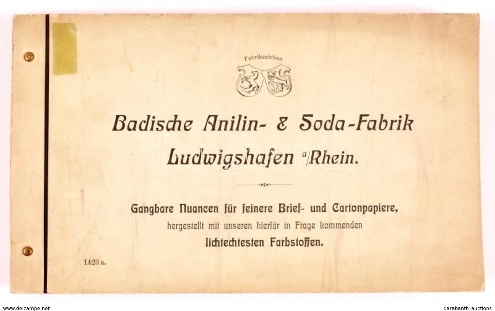 Badische Anilin- Und Soda-Fabrik, Ludwigshafen Am Rhein, Reklámos Jegyzettömb - Advertising