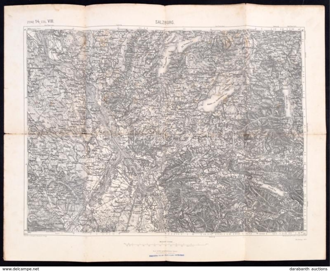 Cca 1891 Salzburg, 1:75000, K.u.k. Militär-geographisches Institut, 47,5×62 Cm - Other & Unclassified