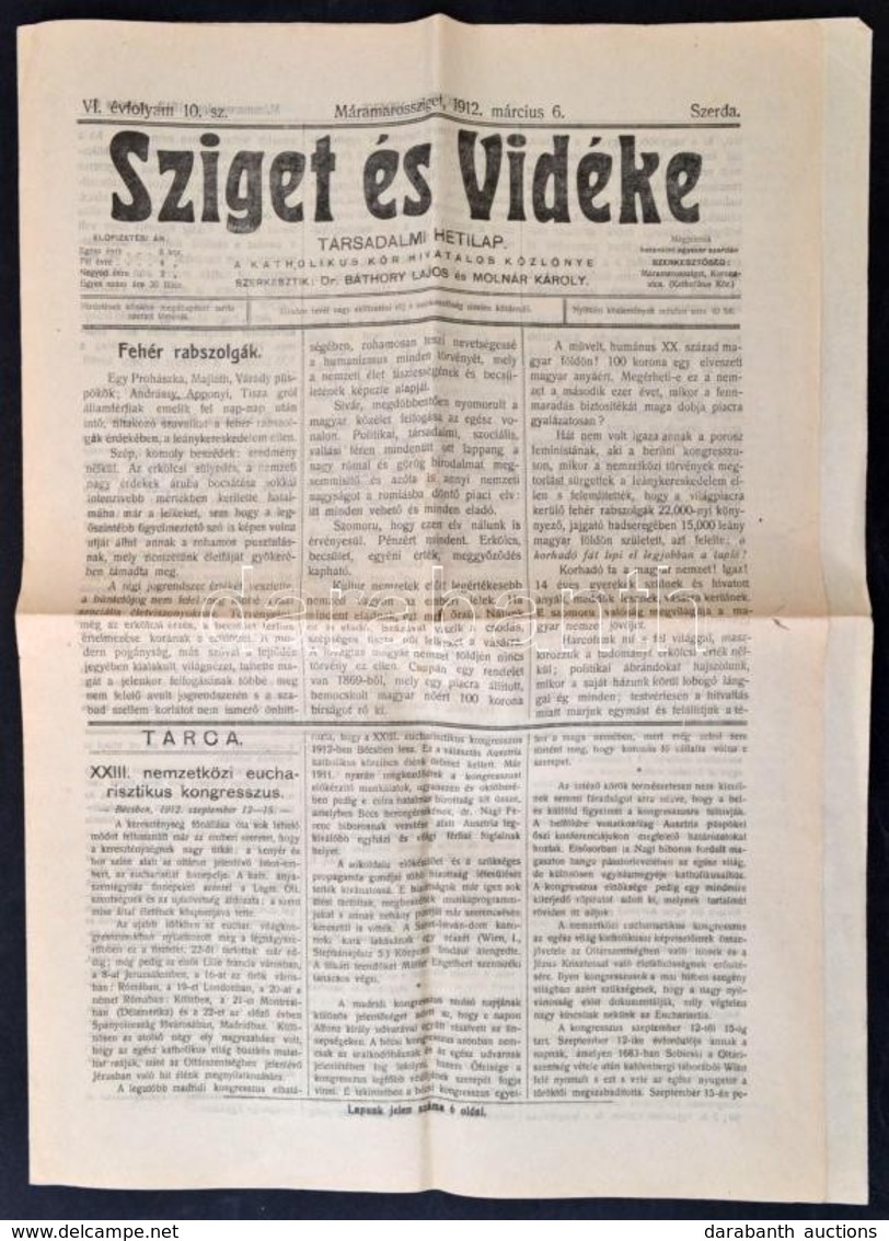 1912 A Sziget és Vidéke C. újság Egy Száma - Zonder Classificatie