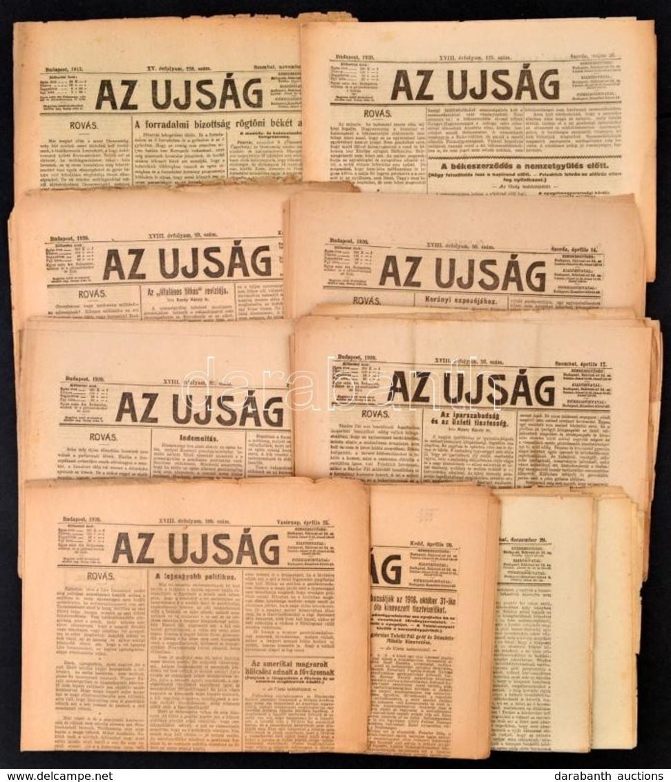 1917-1920 Az Ujság 14 Száma. Változó állapotban. - Unclassified