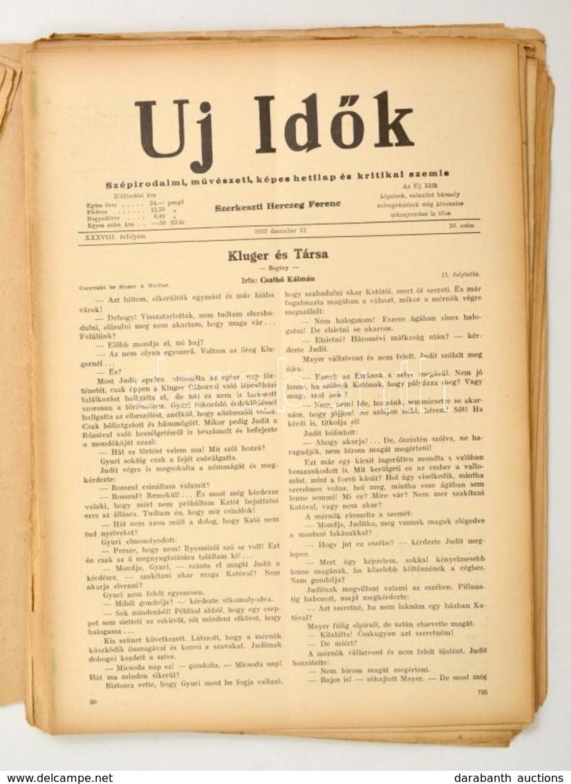 Cca 1930 Az Új Idő C, újság Nagyon Sok Száma Az 24-45 évfolyamokból Vegyes Minőségben - Ohne Zuordnung