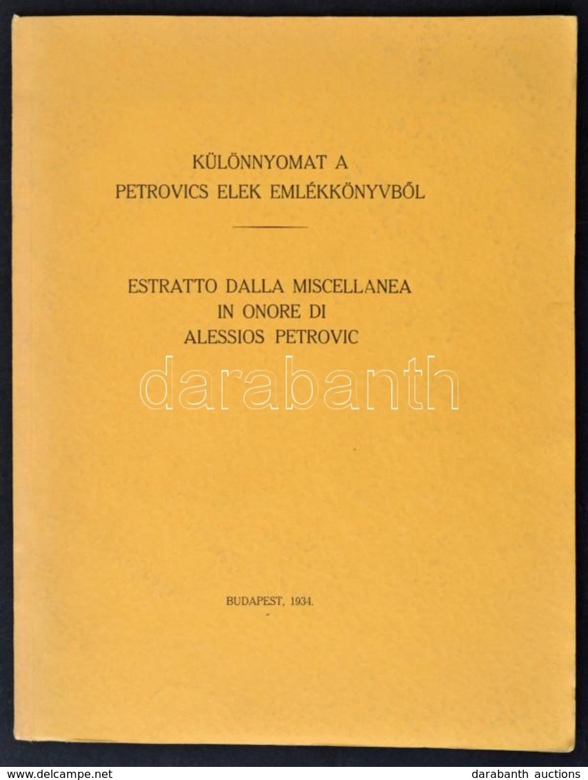 1934 Péter András: Két Sienai Trecento-rajz. Klny. A Petrovics Elek Emlékkönyvből. A Szerző Dedikációjával Péczely (Pach - Ohne Zuordnung