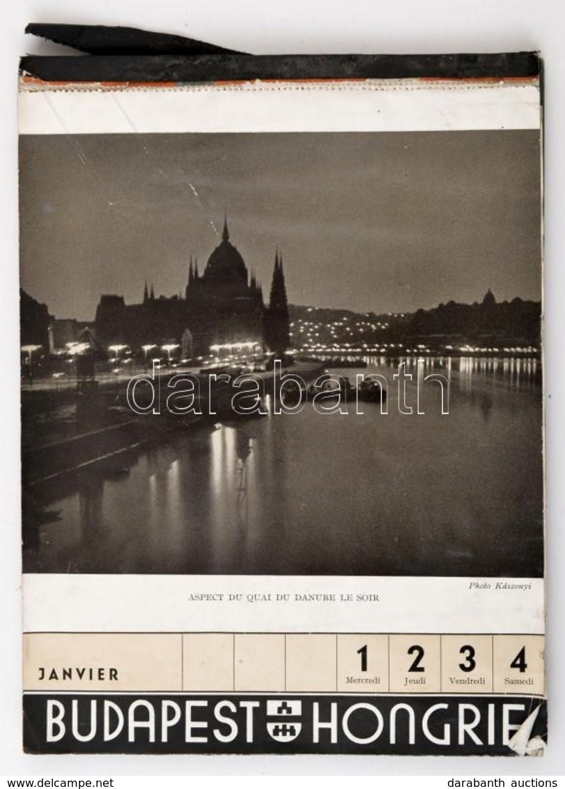 Cca 1943 Budapest Látványosságait és Hangulatát Művészi Képeken Bemutató Asztali Naptár. 52 Fotóval. 19x25 Cm - Unclassified