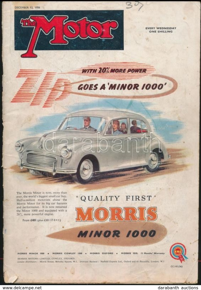 1956 The Motor, Régi Autó-motoros újság, érdekes írásokkal - Zonder Classificatie