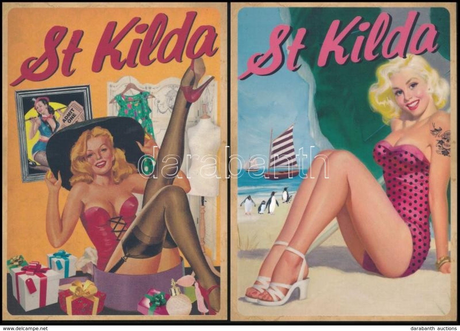 St. Kilda Modern Dekoratív Levelezőlap, 2 Db, 14,5×10,5 Cm - Non Classés