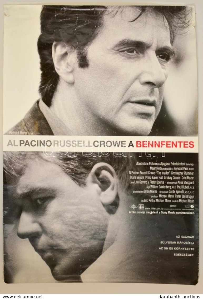 1999 A Bennfentes, Filmplakát, Főszerepben: Al Paciono, Russel Crowe, Rendezte: Michael Mann, Kis Gyűrődésekkel, 97x68 C - Andere & Zonder Classificatie