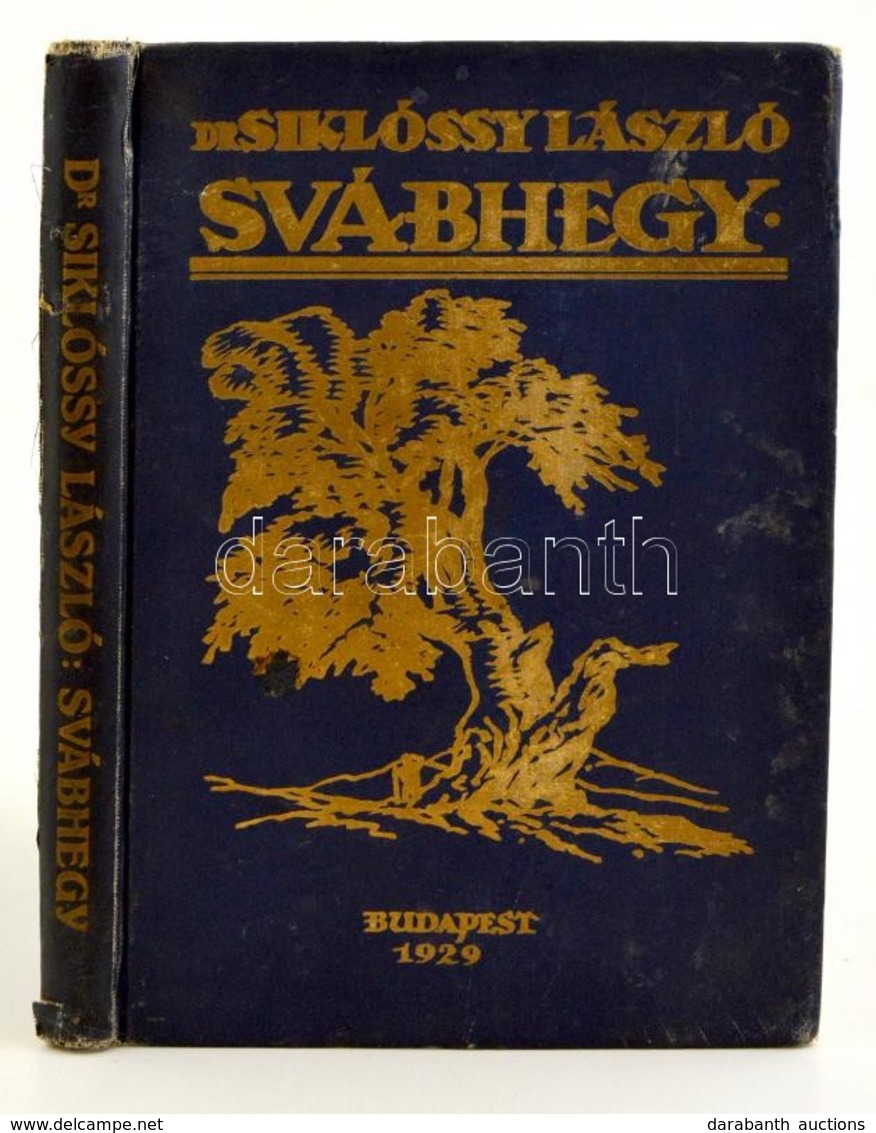 Dr. Siklóssy László: Svábhegy. Bp.,1929, (Athenaeum-ny.), 208 P.+ 1 (kihajtható Térkép) T. Kiadói Aranyozott Egészvászon - Non Classés