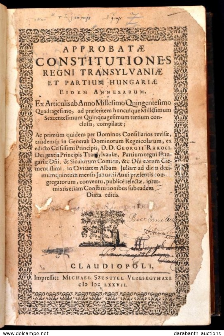 Approbatae Constitutiones Regni Transilvaniae Et Partium Hungariae Eidem Annexarum..Ex Articulis Ab Anno Millesimo Quing - Unclassified