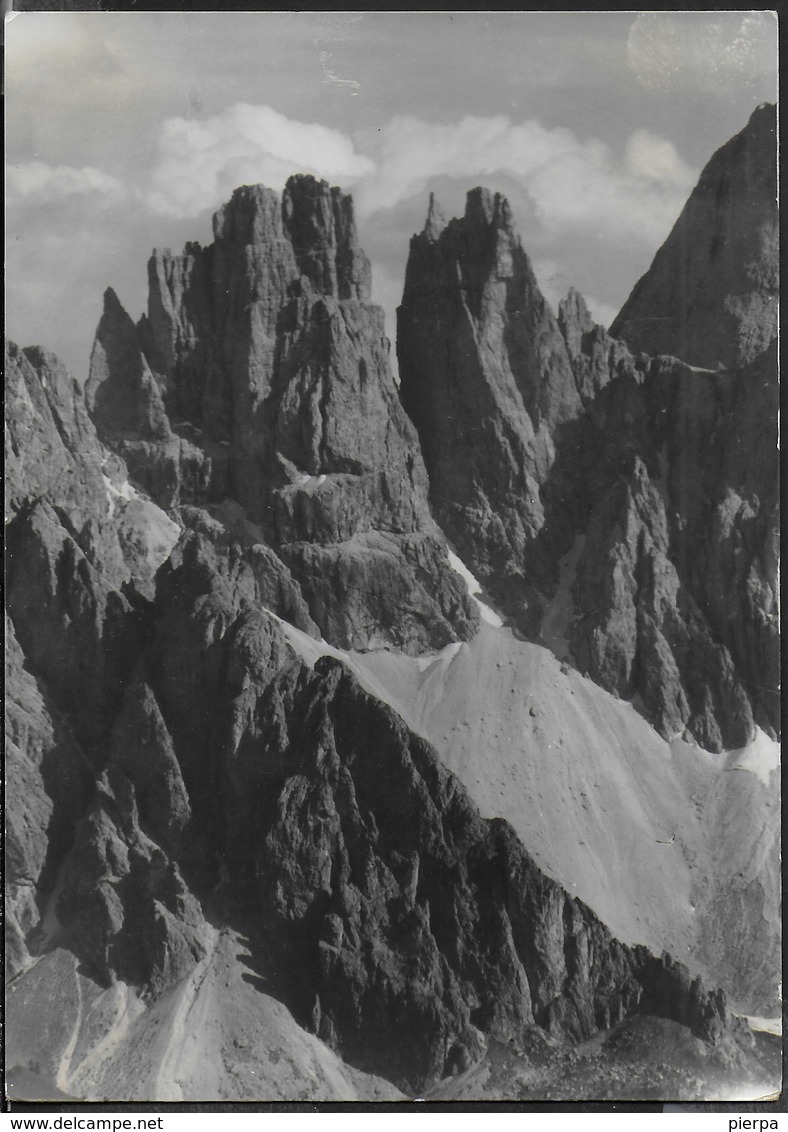 TORRI DEL VAJOLET - TIMBRO RIFUGIO CIAMPEDIE - VIAGGIATA 1955 DA POZZA DI FASSA /TRENTO - Alpinismo