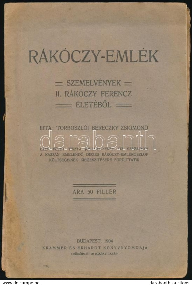 II. Rákóczy Ferencz és Nevezetesebb Kortársainak Némely Kiadatlan Eredeti Leveleik. Pest, 1861, Ráth Mór, VI-7-135-1 P.  - Zonder Classificatie