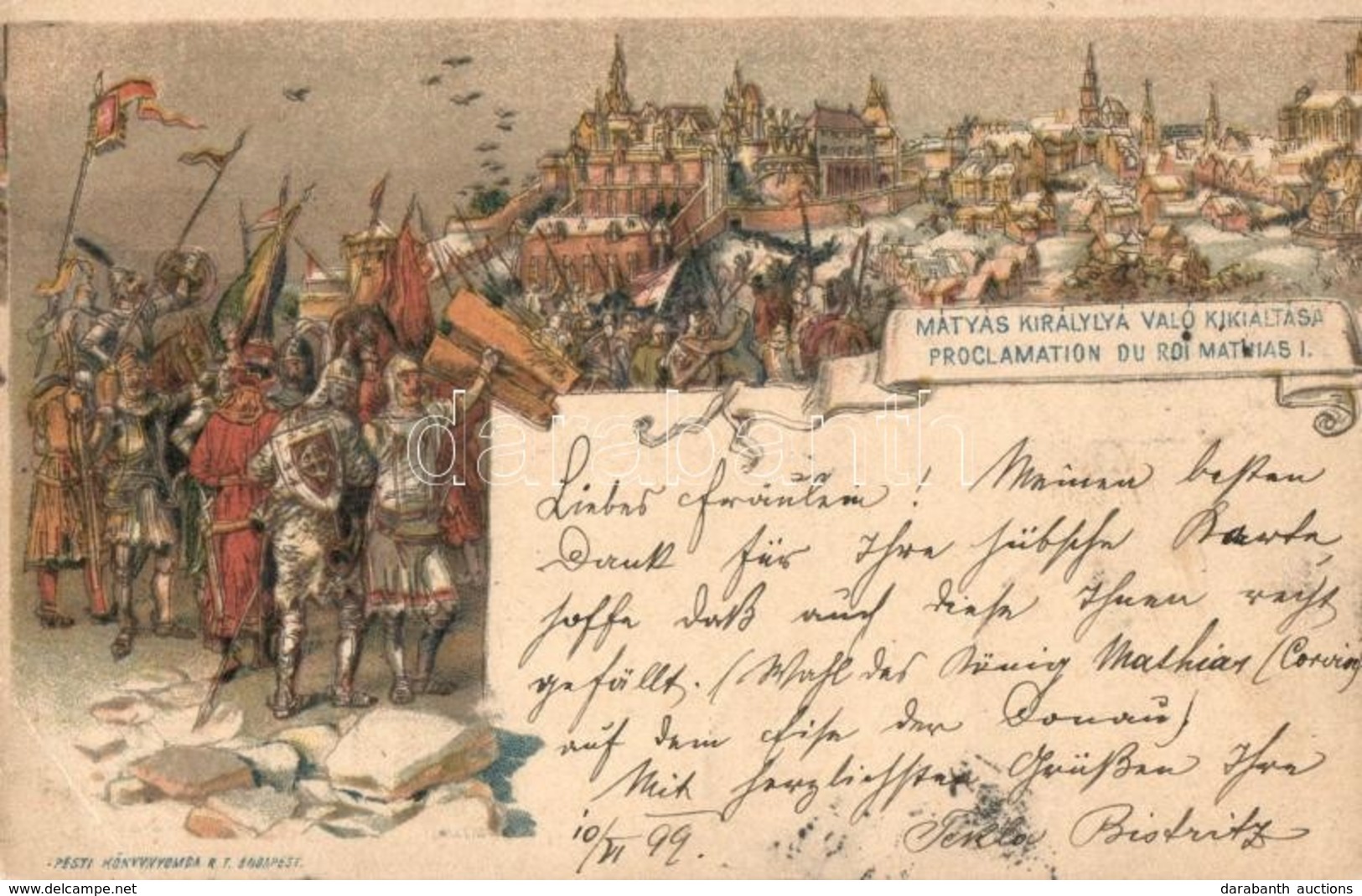 T2/T3 1899 Budapest, Ezredéves Országos Kiállítás, Mátyás Királlyá Való Kikiáltása, Litho Barna 2 Kr. Ga. (EK) - Non Classés