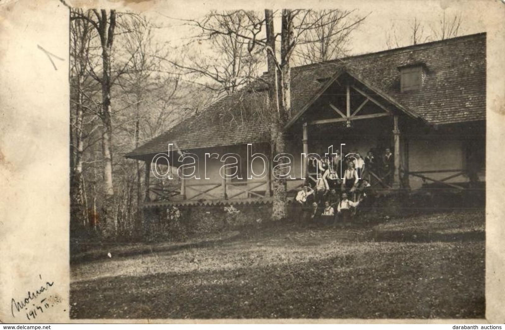 * T3 1914 Budapest Környéke, Menedékház Kirándulókkal, Turistaház. Photo (EK) - Non Classés